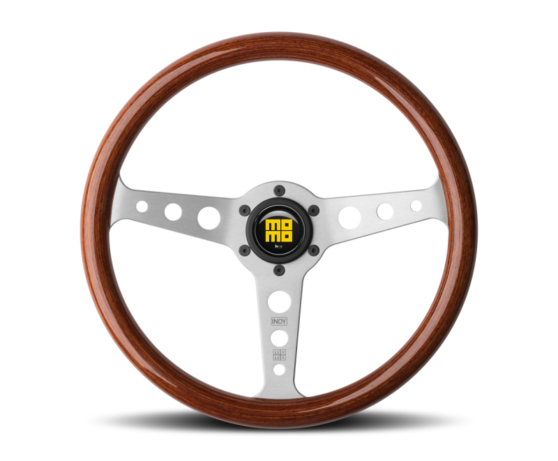 Momo Indy Steering Wheel 350 mm - Magoany Wood/Brshd Spokes - IND35MA0P