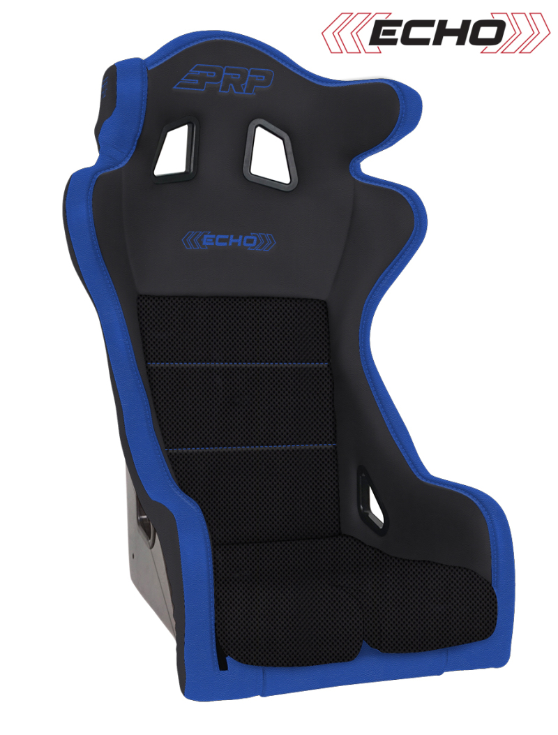 PRP Echo Composite Seat- Black/Blue (PRP Blue Outline/Delta Blue- Blue Stitching) - A38-V