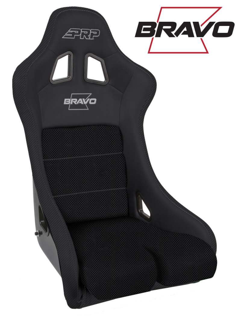PRP Bravo Composite Seat- Black (PRP Silver Outline/Bravo Silver- Black Stitching) - A4502-201