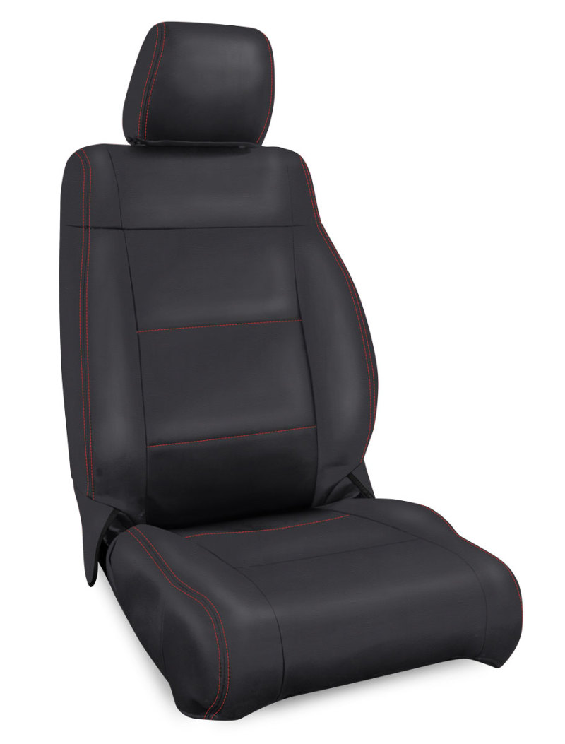 PRP 11-12 Jeep Wrangler JK Front Seat Covers/2 door or 4 door (Pair) - Black with Red Stitching - B019-01