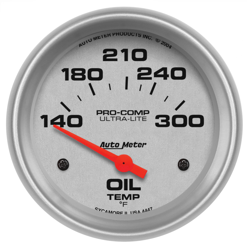 Autometer Ultra-Lite 66.7mm Short Sweep Electronic 140-300 Degree Oil Temperature Gauge - 4447