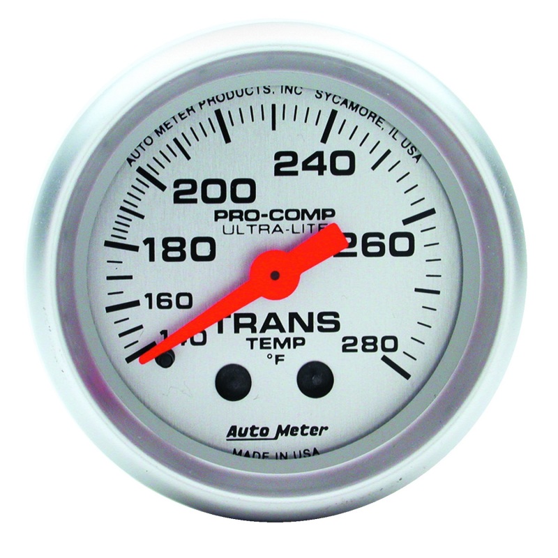 Autometer Ultra-Lite 52mm 140-280 Deg F Mechanical Transmission Temp Gauge - 4351