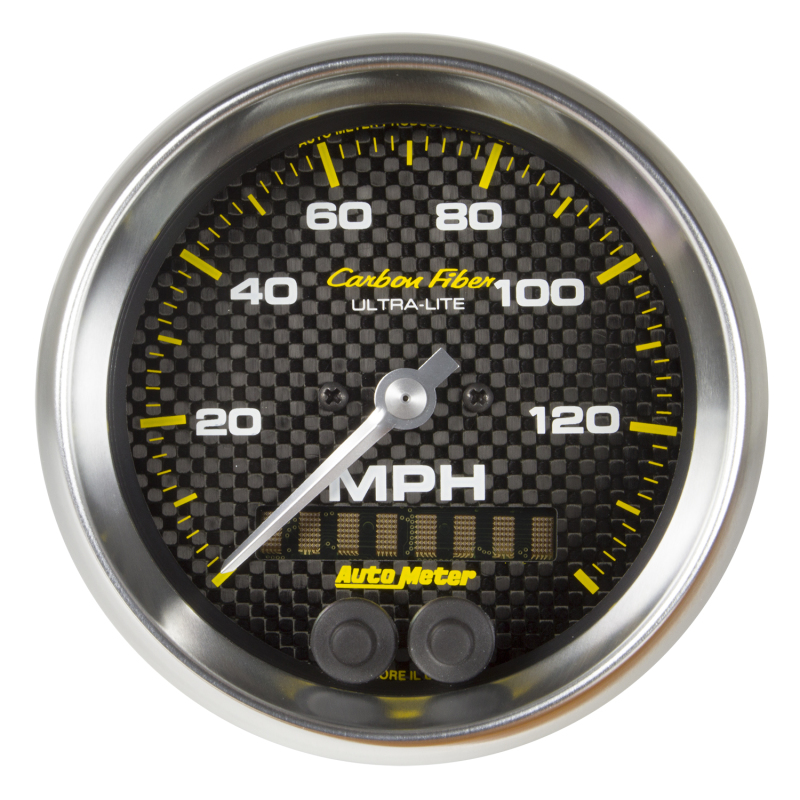 Autometer Ultra-Lite Carbon Fiber 3-3/8in 140 MPH In-Dash Full Sweep GPS Speedometer - 4780