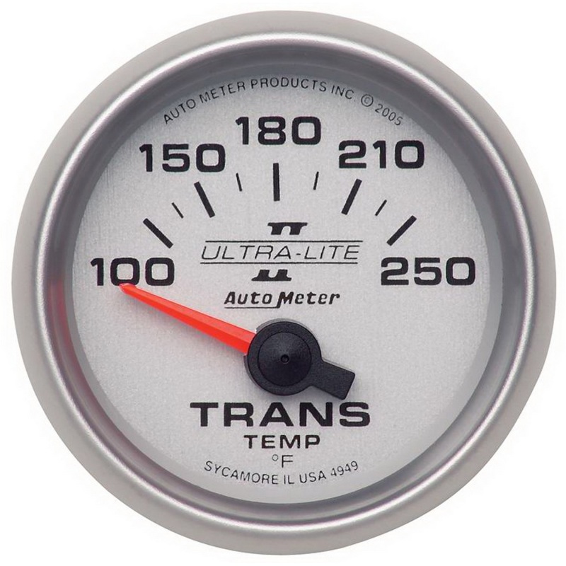 Autometer Ultra-Lite II 52mm 100-250 Deg F Short Sweep Electric Transmission Temperature Gauge - 4949