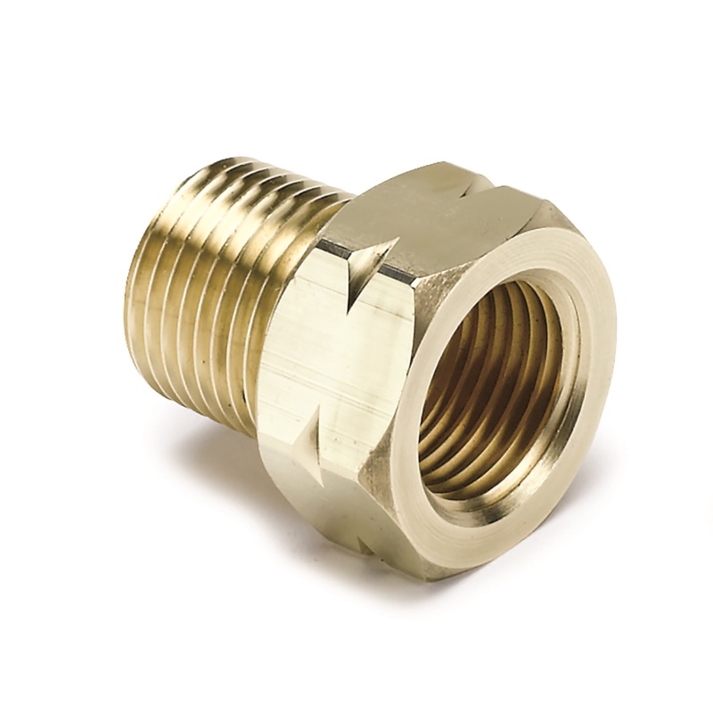 Autometer Brass Adapter Fitting - 3/8in NPT Male - 5/8in UNF Female - 2370