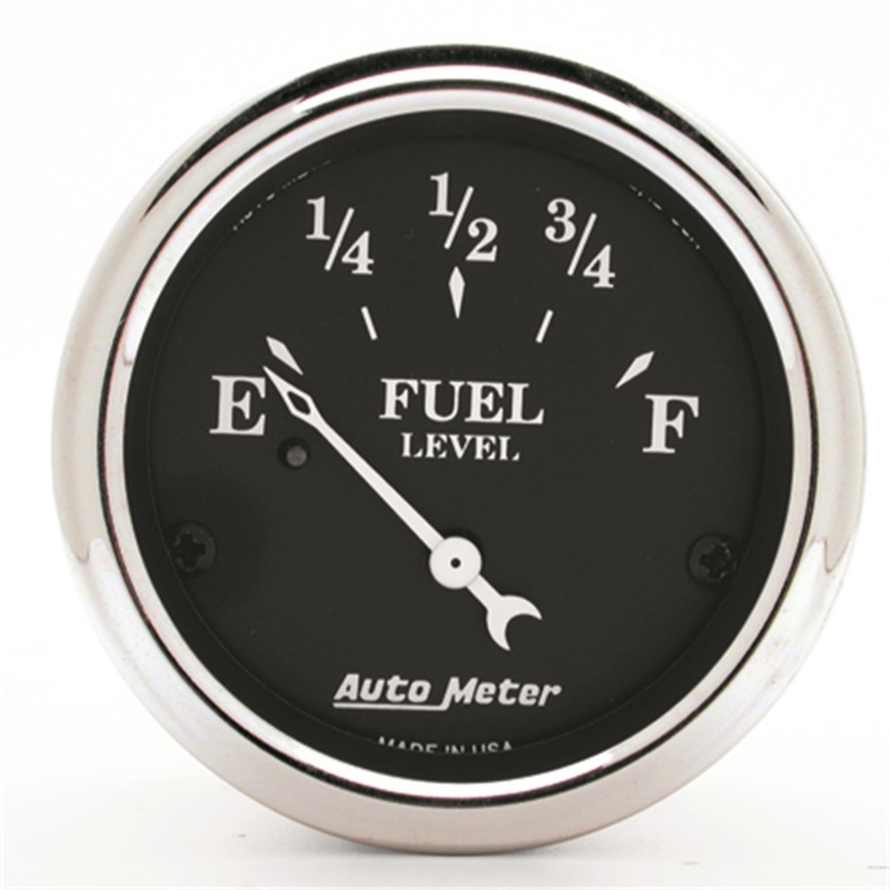 AutoMeter Gauge Fuel Level 2-1/16in. 0 Ohm(e) to 90 Ohm(f) Elec Old Tyme Black - 1715
