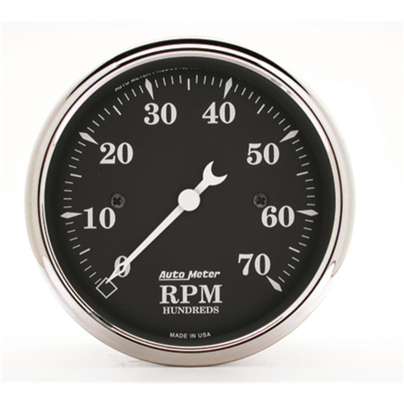 AutoMeter Gauge Tachometer 3-1/8in. 7K RPM In-Dash Old Tyme Black - 1798