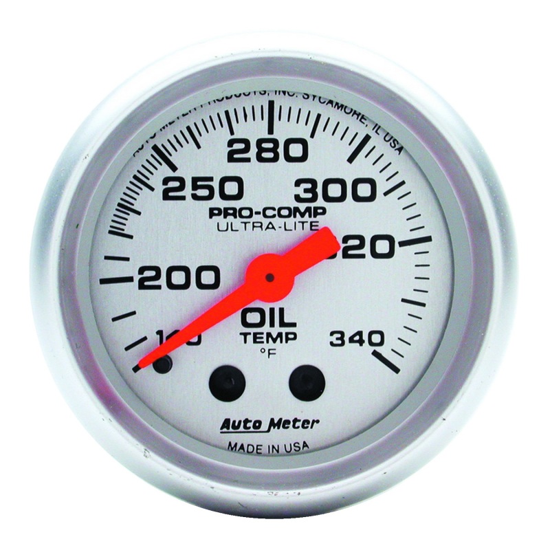 AutoMeter Gauge Oil Tank Temp 2-1/16in. 140-340 Deg. F Mechanical Ultra-Lite - 4346