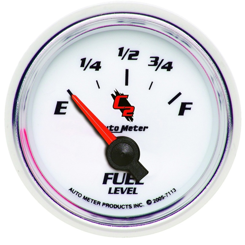 AutoMeter Gauge Fuel Level 2-1/16in. 0 Ohm(e) to 90 Ohm(f) Elec C2 - 7113
