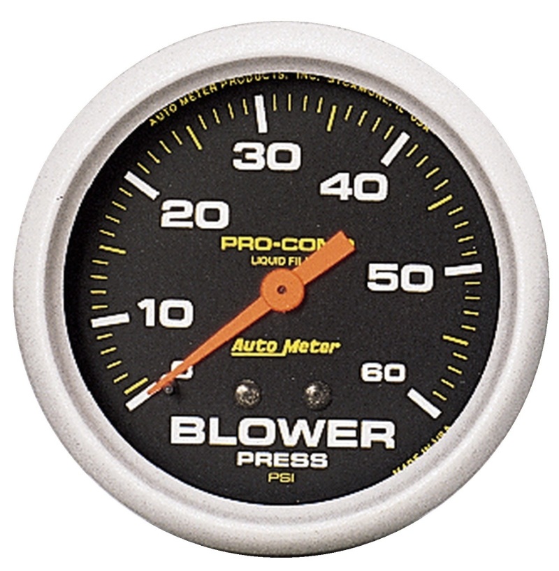 Autometer Blower Pressure w/ Memory 60PSI Liquid Filled Mechanical Boost Gauge - 5403