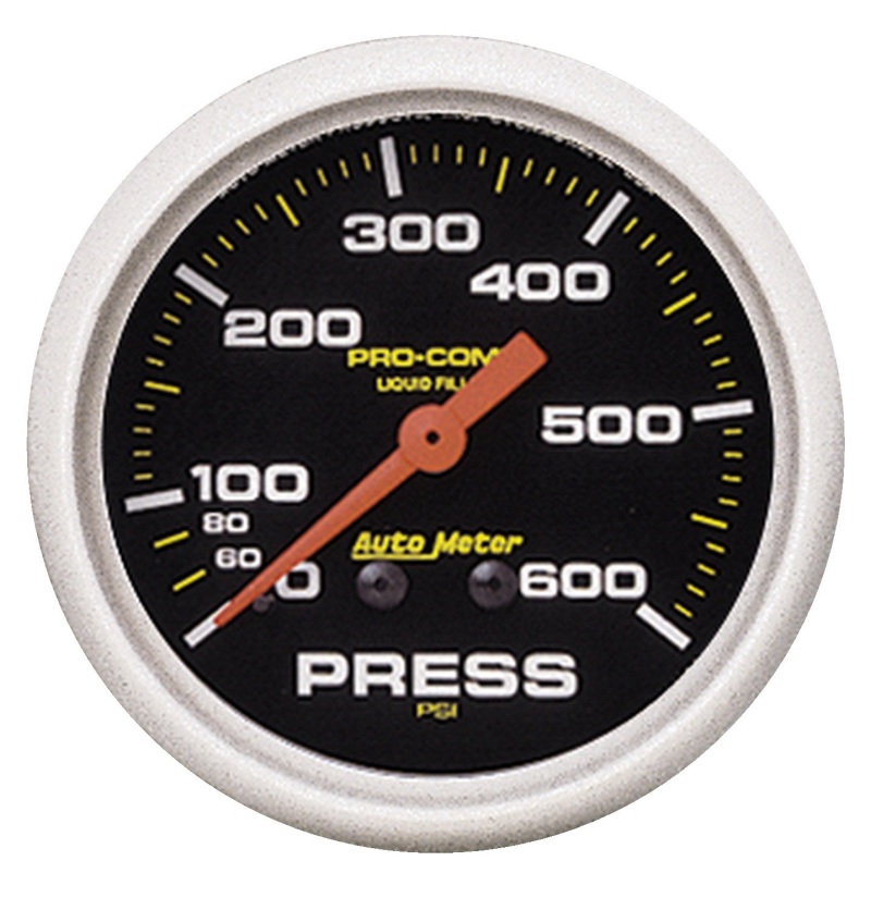 Autometer 2-5/8in Pro-Comp Liquid Filled Mechanical 600 PSI Pressure Gauge - 5425