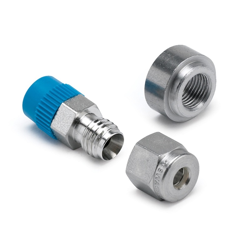 Autometer 3/16in Compression - 1/8in NPT Connector Fitting and Mating 1/8in NPT Weld Fitting - 5255