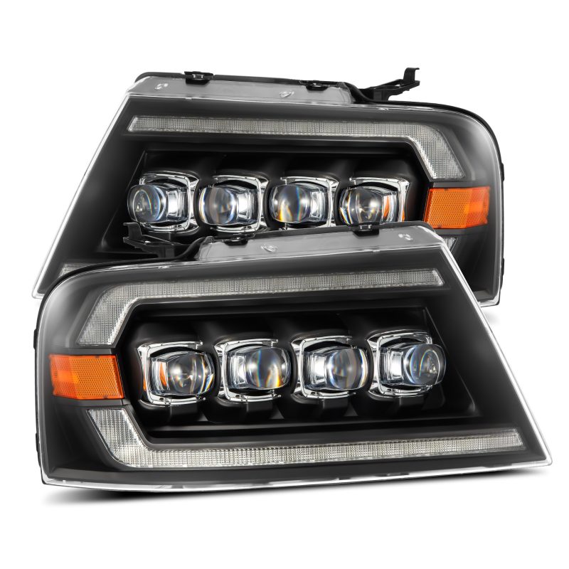 AlphaRex 04-08 Ford F-150 (No 2004 Heritage) NOVA-Series LED Proj HL Alpha-Blk w/Actv Lgt / Seq. Sig - 880128