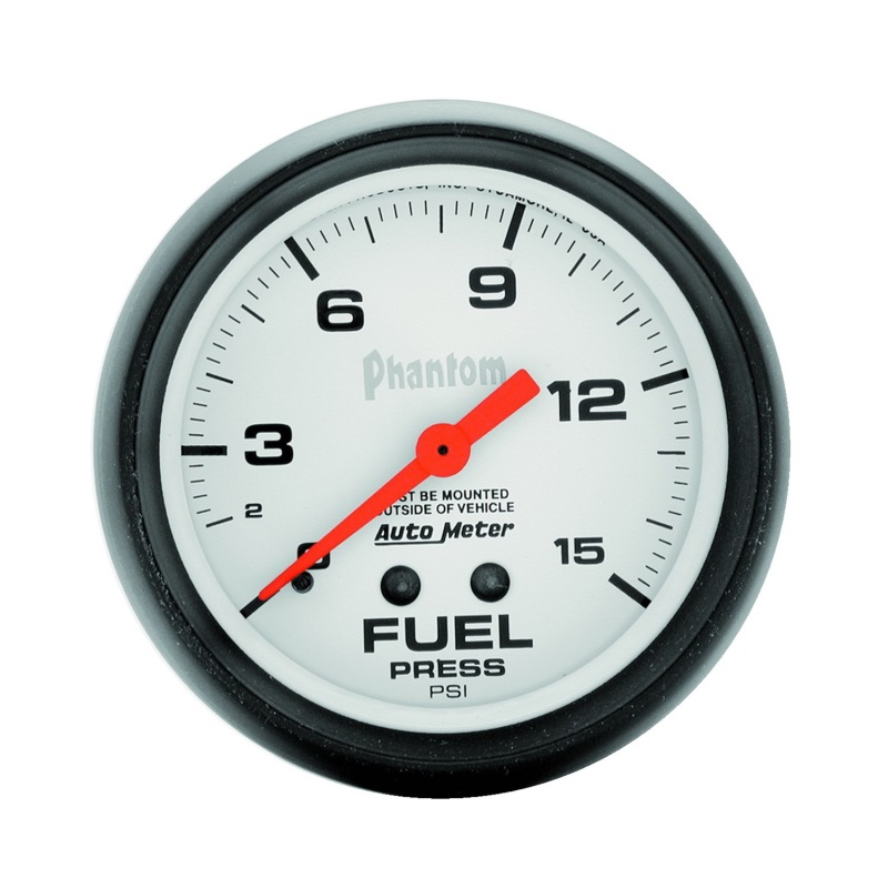 Autometer Phantom 66.7mm 0-15 PSI Mechanical Fuel Pressure Gauge - 5810