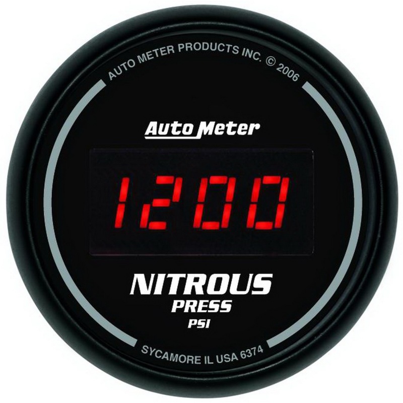 Autometer Z Series 52mm Digital 0-1600 PSI Nitrous Pressure Gauge - 6374