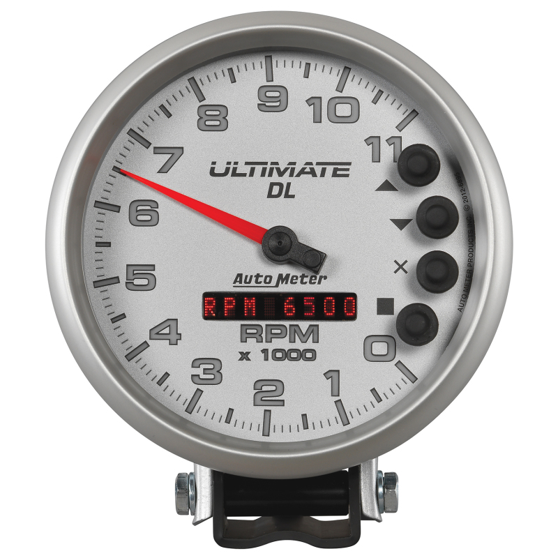 Autometer 5 inch Ultimate DL Playback Tachometer 11000 RPM - Silver - 6895