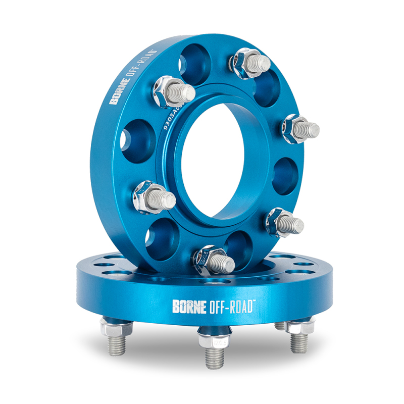 Mishimoto Borne Off-Road Wheel Spacers - 6x139.7 - 78.1 - 25mm - M14x1.5 - Blue - BNWS-005-381BL