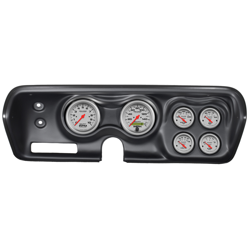 Autometer Ultra-Lite Kit 71-74 Charger/ GTX/ Road Runner Dash Kit 6pc Tach/MPH/Fuel/Oil/WTMP/Volt - 7030-UL