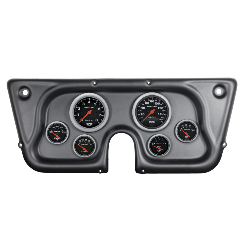 Autometer Sport-Comp 67-72 Chevy Truck C/K/K5/Suburban Dash Kit 6pc Tach/MPH/Fuel/Oil/WTMP/Volt - 7032-SC