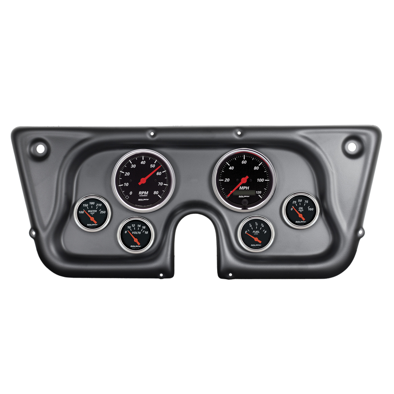 Autometer Designer Black 67-72 Chevy Truck C/K/K5/Suburban Dash Kit 6pc Tach/MPH/Fuel/Oil/WTMP/Volt - 7032-DB