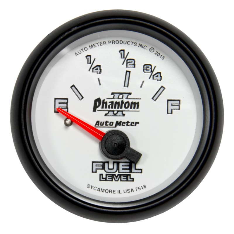 Autometer Phantom II Gauge Fuel Level 2 1/16in 16e To 158f Elec Phantom II - 7518