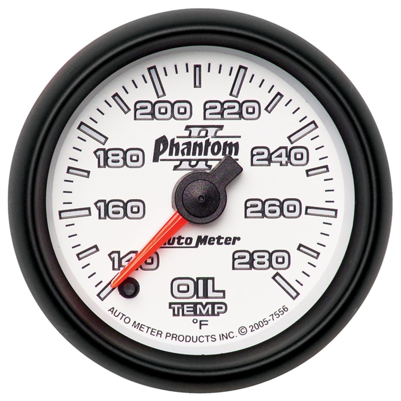 Autometer Phantom II 52mm Full Sweep Electronic 140-280 Deg F Oil Temperature Gauge - 7556