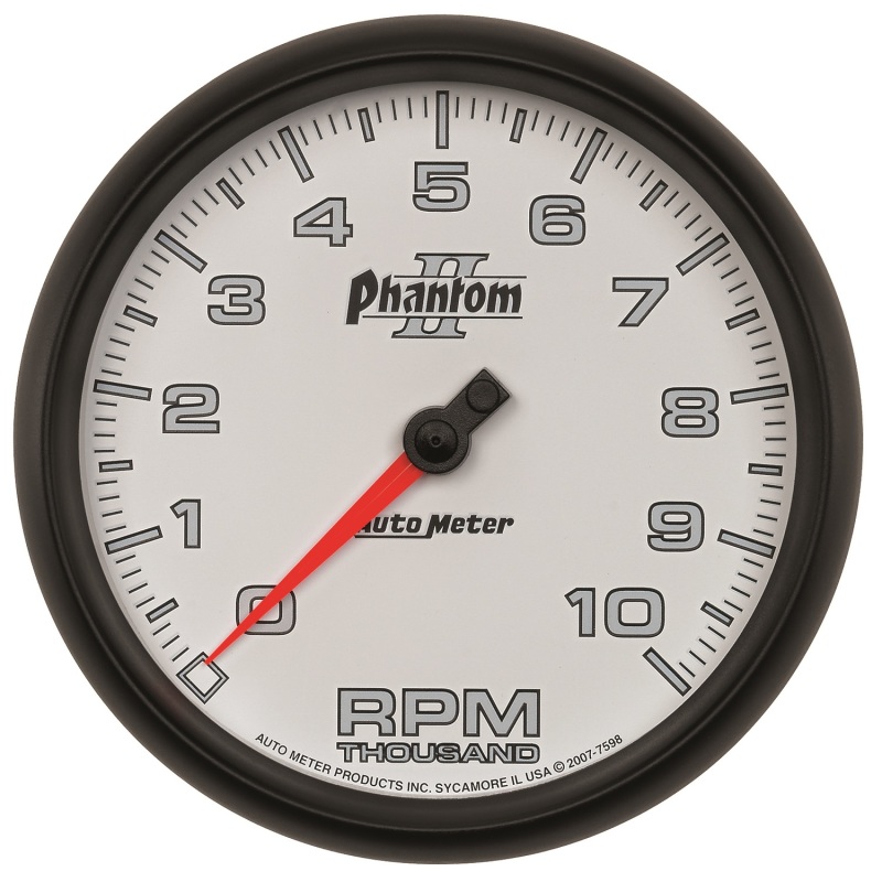 Autometer Phantom II 5in Electrical 10K RPM In-Dash Tachometer - 7598