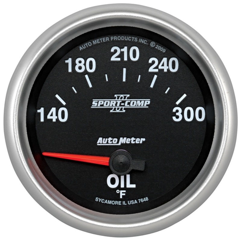Autometer Sport-Comp II 140-340 Deg F Short Sweep Electronic Oil Temperature Gauge - 7648