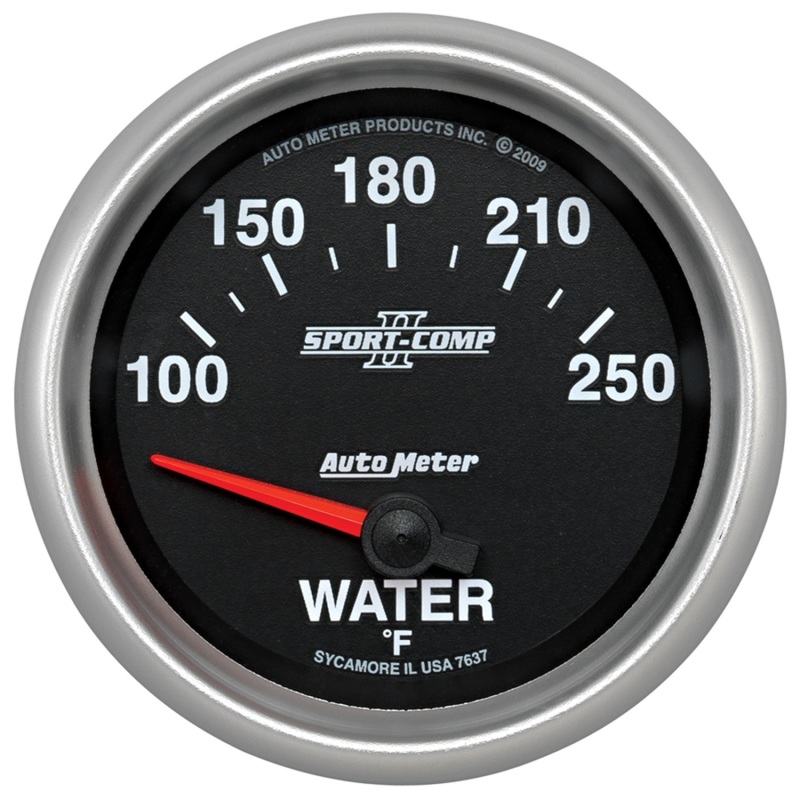 Autometer Sport-Comp II 100-250 Deg F Short Sweep Electronic Water Temperature Gauge - 7637