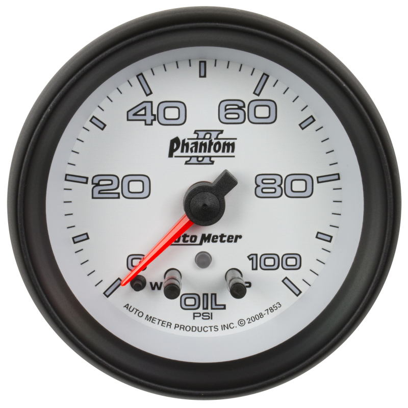 Autometer Phantom II 2-5/8in 100 PSI Stepper Motor Oil Pressure Gauge - 7853