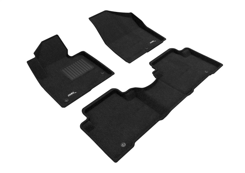 3D Maxpider 13-18 Hyundai Santa Fe Sport Elegant 1st 2nd Row - Floor Mat Set (Black) - L1HY01704709