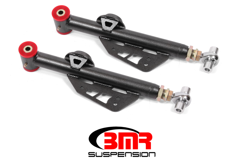 BMR 99-04 Ford Mustang Adj. Lower Control Arms Poly/Rod End Combo - Black Hammertone - TCA055H