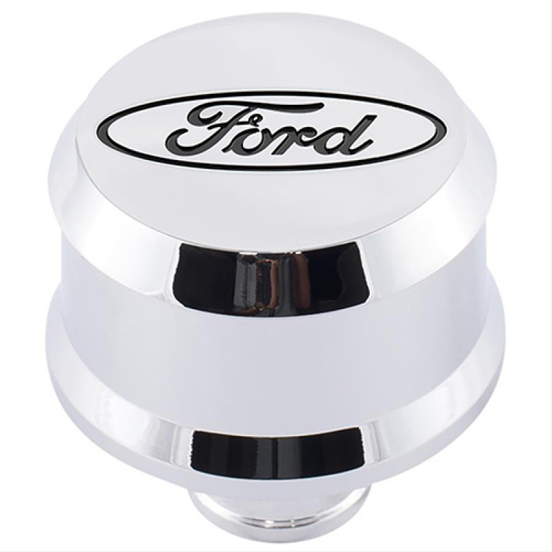 Ford Racing Slant Edge Breather - Chrome - 302-439