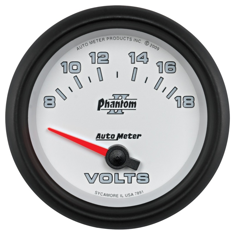 Autometer Phantom II 2-5/8in 18V Electric Voltmeter Gauge - 7891