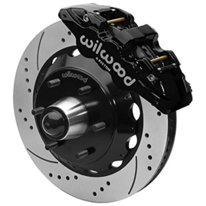 Wilwood 63-87 C10 CPP Spindle AERO6 Front BBK 14in Drilled/Slotted 6x5.5 BC - Black - 140-16459-D