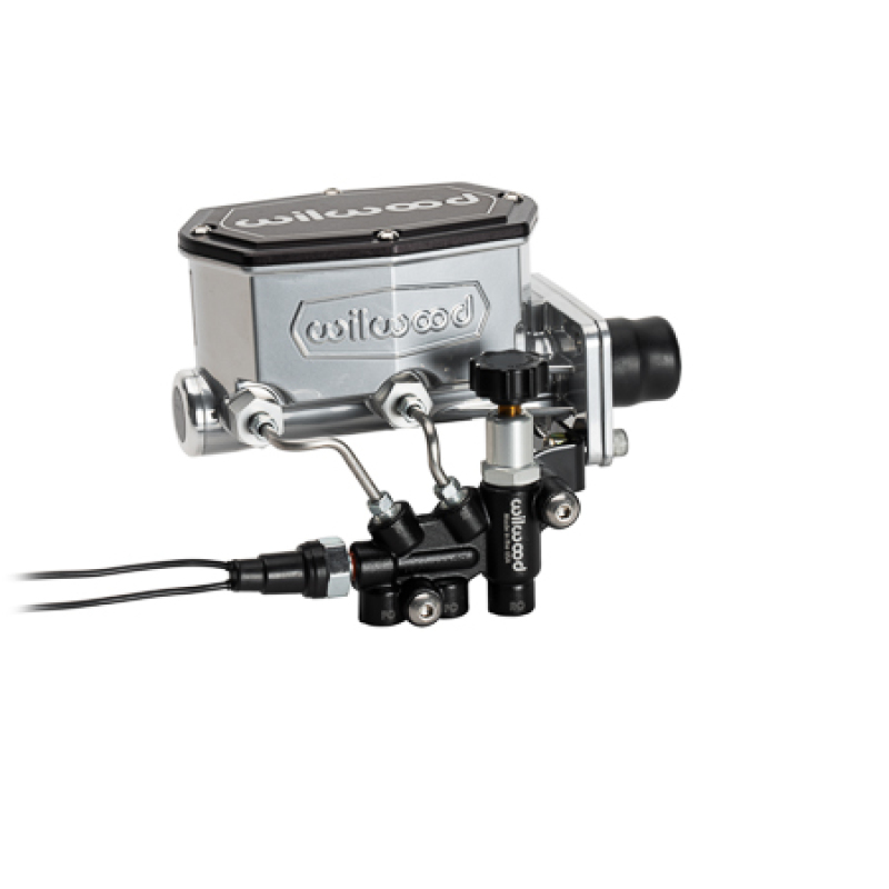 Wilwood Compact Tandem Master Cylinder w/ Combination Valve 1-1/8in Bore - Chrome - 261-16798-P