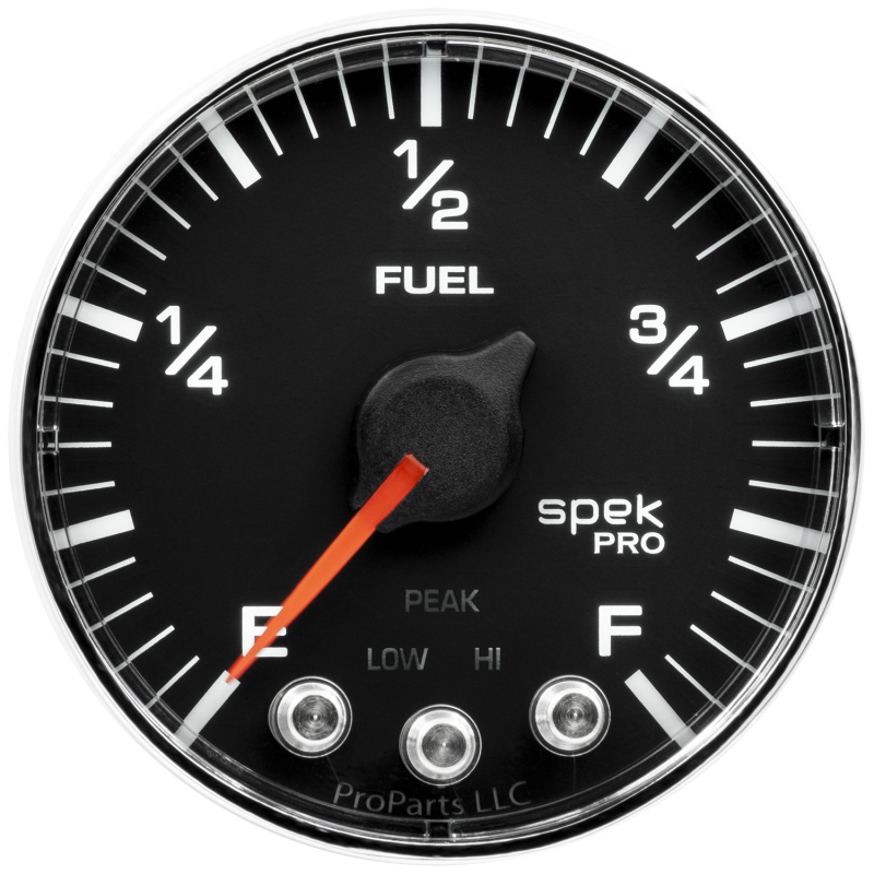 Autometer Spek-Pro Gauge Fuel Level 2 1/16in 0-270 Programmable Blk/Chrm - P312318