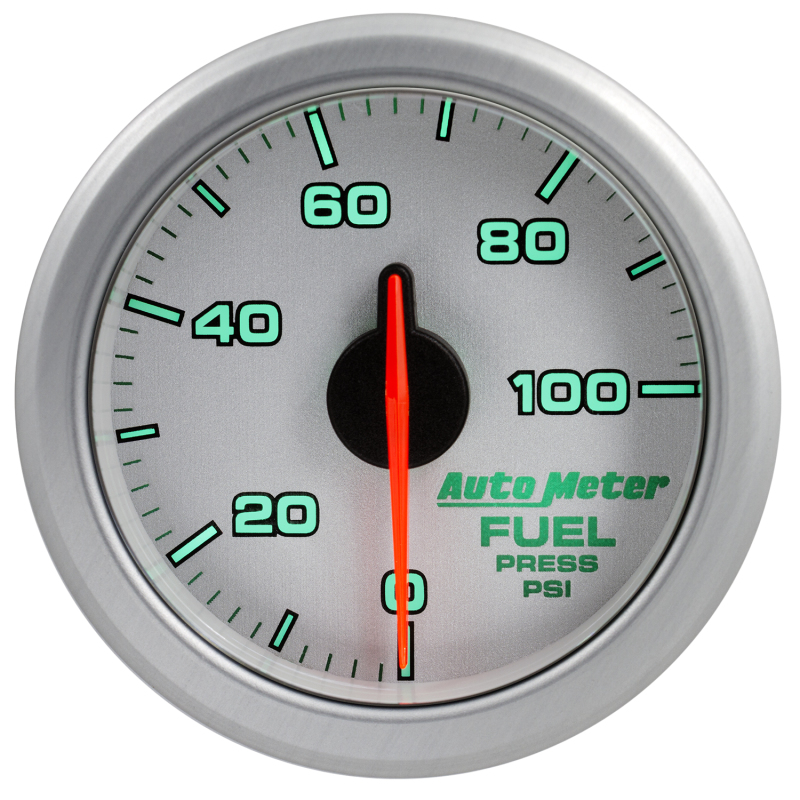 Autometer Airdrive 2-1/6in Fuel Pressure Gauge 0-100 PSI - Silver - 9171-UL