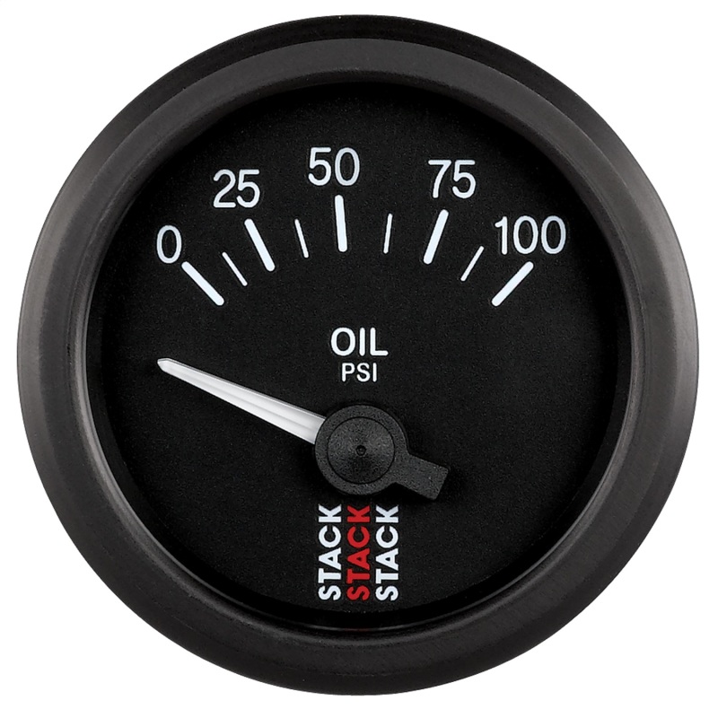 Autometer Stack Instruments 52mm 0-100 PSI 1/8in NPTF Electronic Oil Pressure Gauge - Black - ST3202