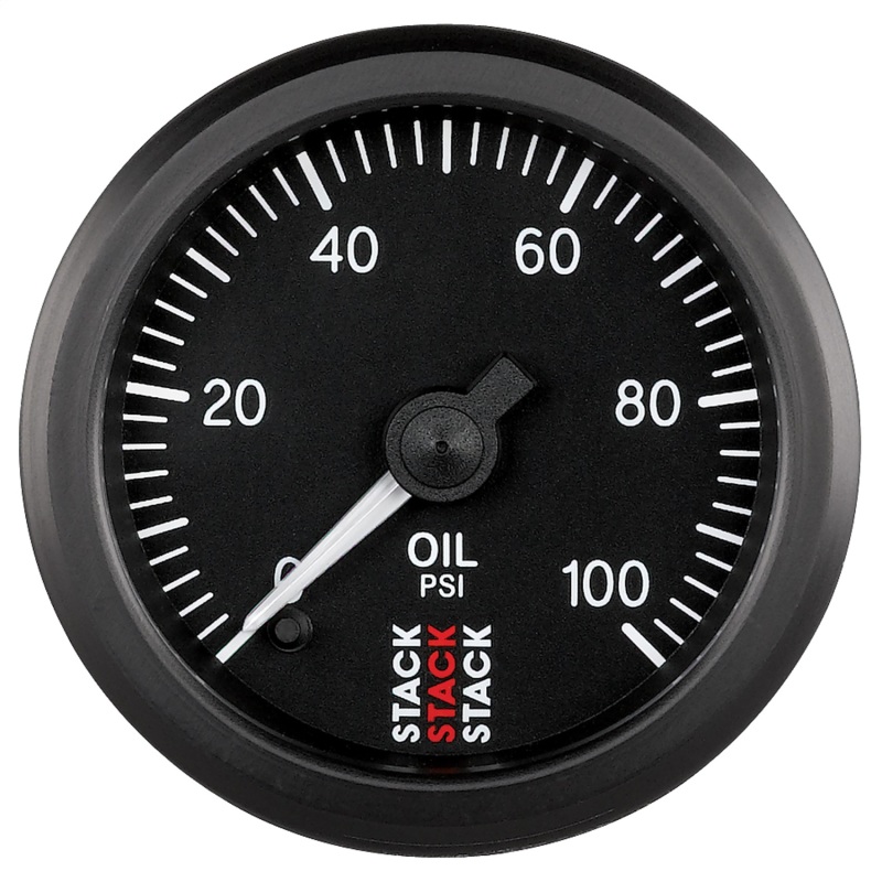 Autometer Stack 52mm 0-100 PSI 1/8in NPTF Male Pro Stepper Motor Oil Pressure Gauge - Black - ST3302