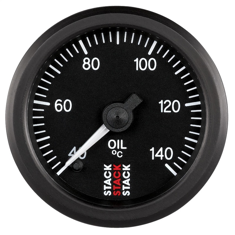 Autometer Stack 52mm 40-140 Deg C 1/8in NPTF Male Pro Stepper Motor Oil Temp Gauge - Black - ST3309