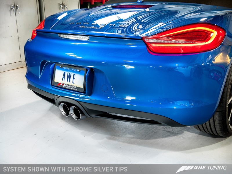 AWE Tuning Porsche 981 Performance Exhaust System - w/Chrome Silver Tips - 3010-32020