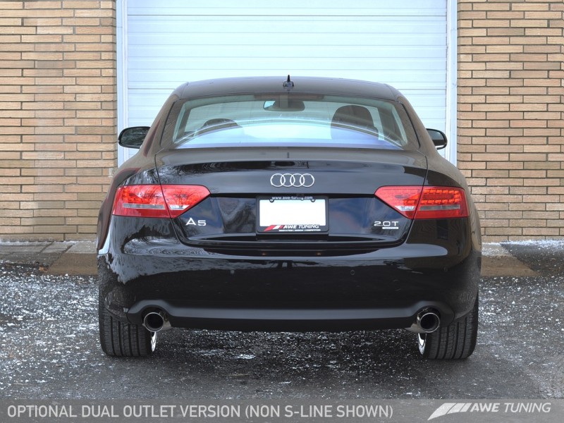 AWE Tuning Audi B8 A5 2.0T Touring Edition Exhaust - Dual Outlet Polished Silver Tips - 3015-32022