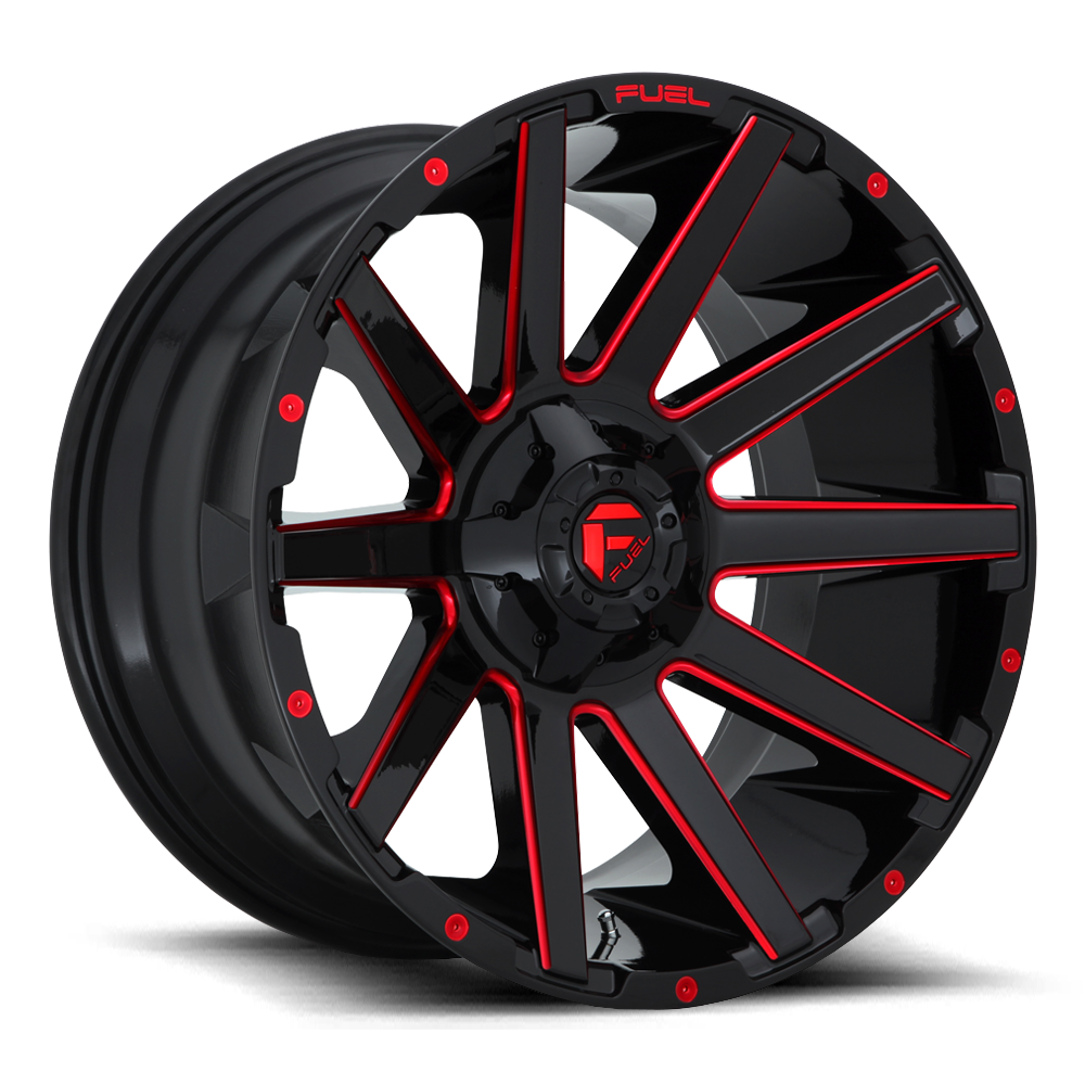 Fuel Off Road Model D643 CONTRA Gloss Black w/ Candy Red 18X9