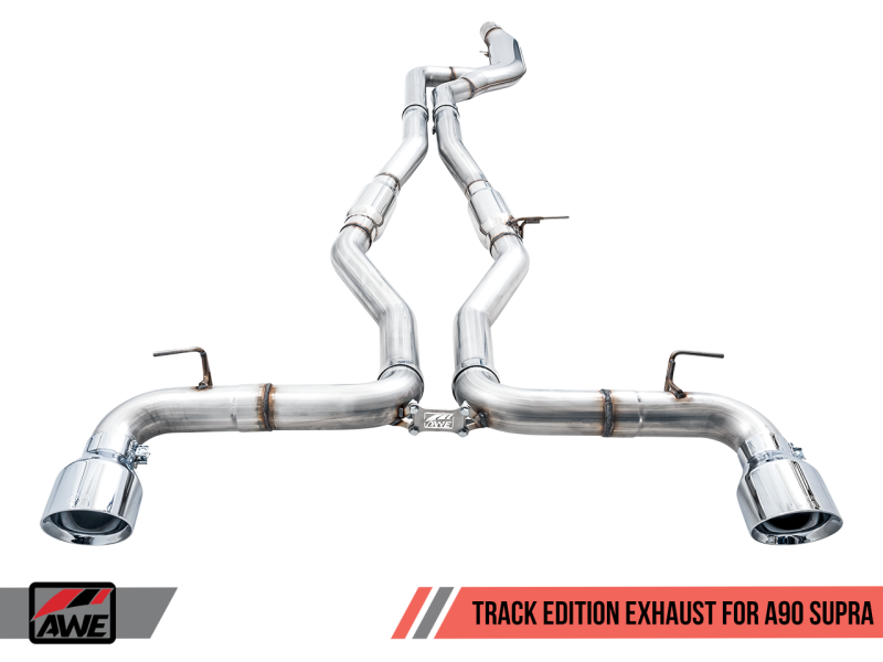 AWE Tuning 2020 Toyota Supra A90 Track Edition Exhaust - 5in Chrome Silver Tips - 3015-32116