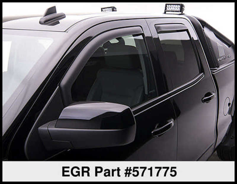 EGR 14+ Chev Silverado/GMC Sierra Crw Cab In-Channel Window Visors - Set of 4 - Matte (571775) - 571775