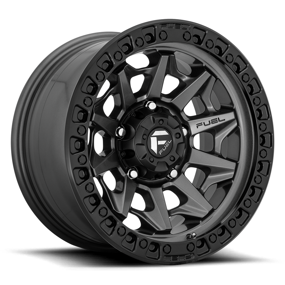 Fuel Off Road Model D716 COVERT Matte Gunmetal with Black Bead Ring  16X8