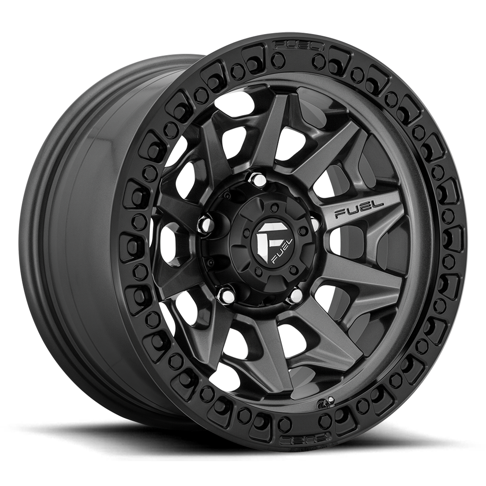 Fuel Off Road Model D716 COVERT Matte Gunmetal with Black Bead Ring  17X8.50