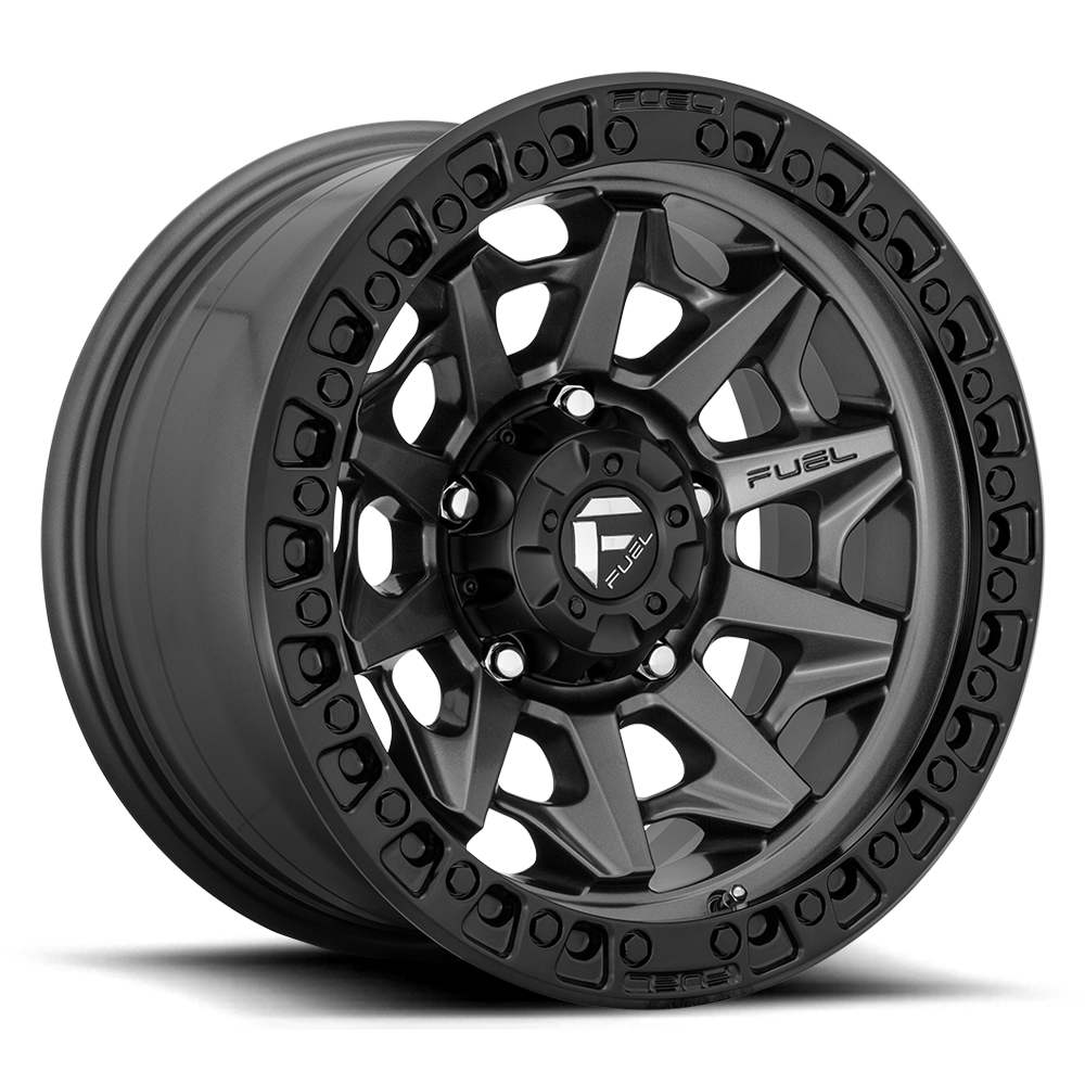 Fuel Off Road Model D716 COVERT Matte Gunmetal with Black Bead Ring 17X9