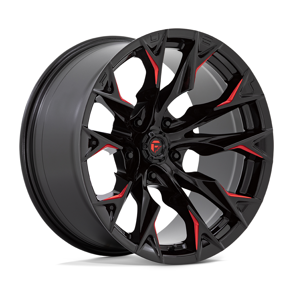 Fuel Off Road Model D823 FLAME 5 Gloss Black Milled Red 20X10